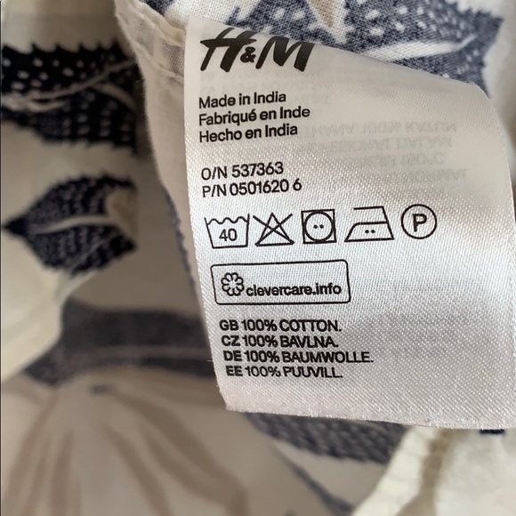 H&M tropical print button down shirt size L - Picture 4 of 8